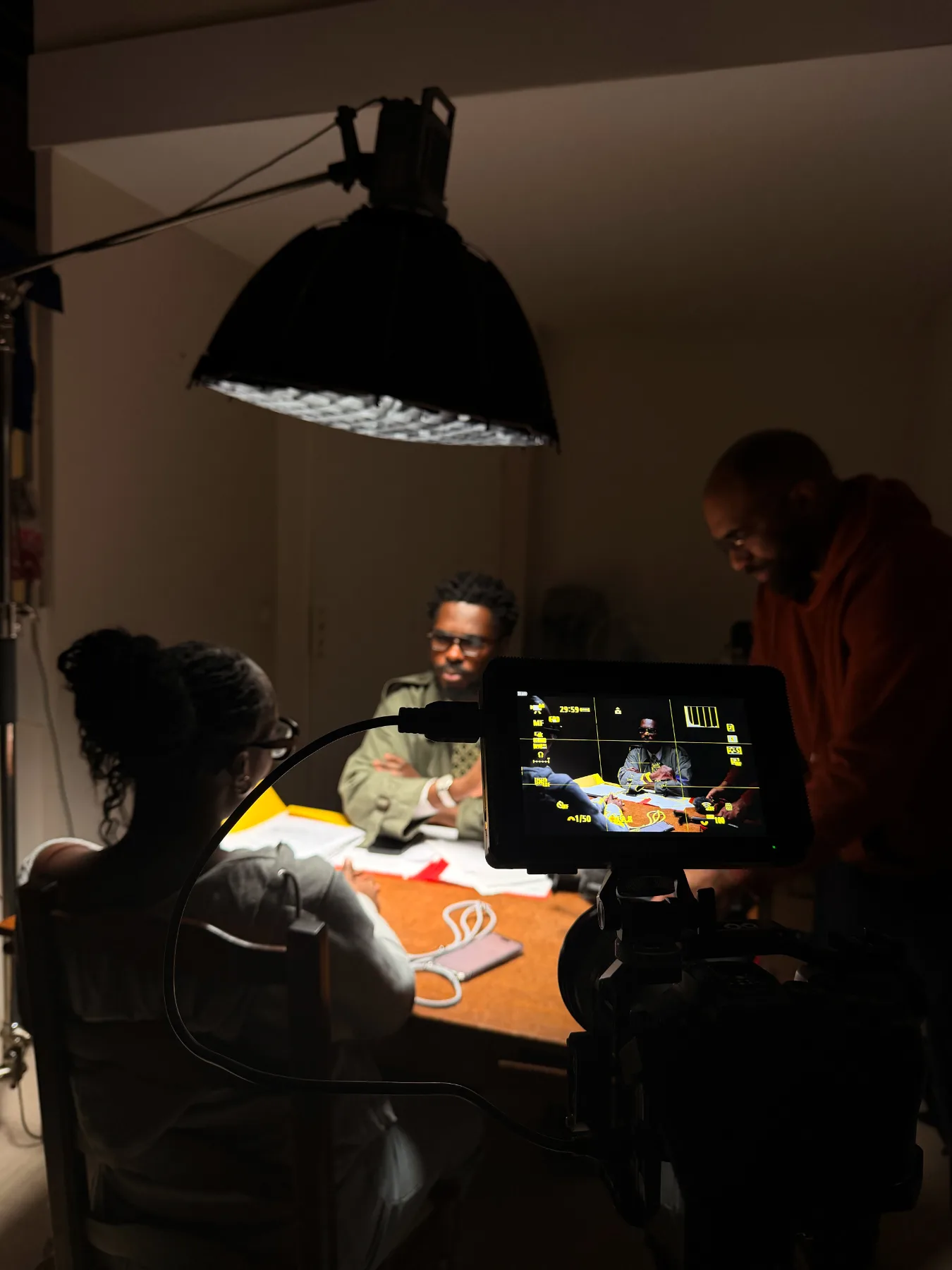 Équipe médias en tournage